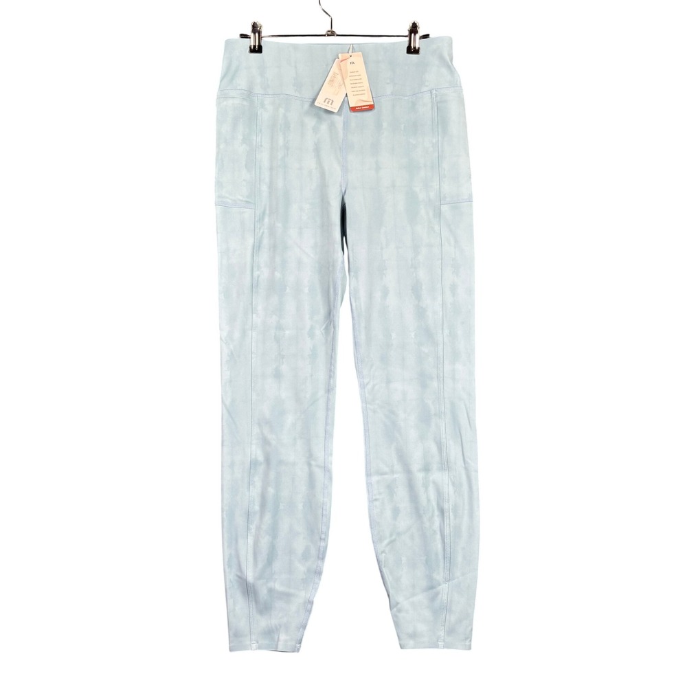 TravisMathew MoveKnit‎ Leggings Womens Large Light Blue Tie Dye Activewear NWT